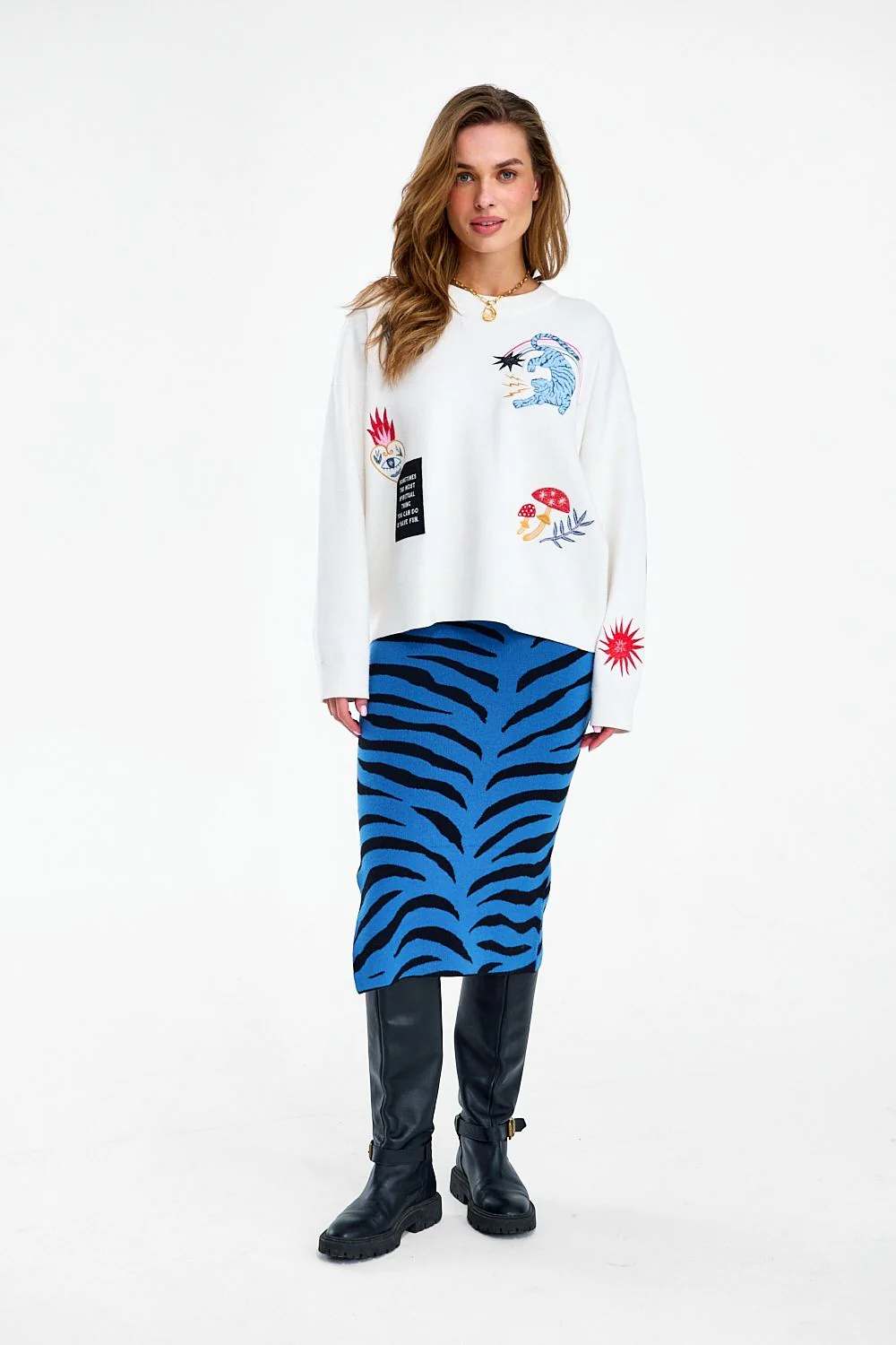 Blue Rebel Knit Skirt - Image 3