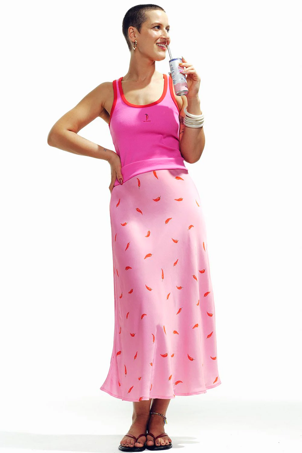 Chilli Crush Midi Skirt