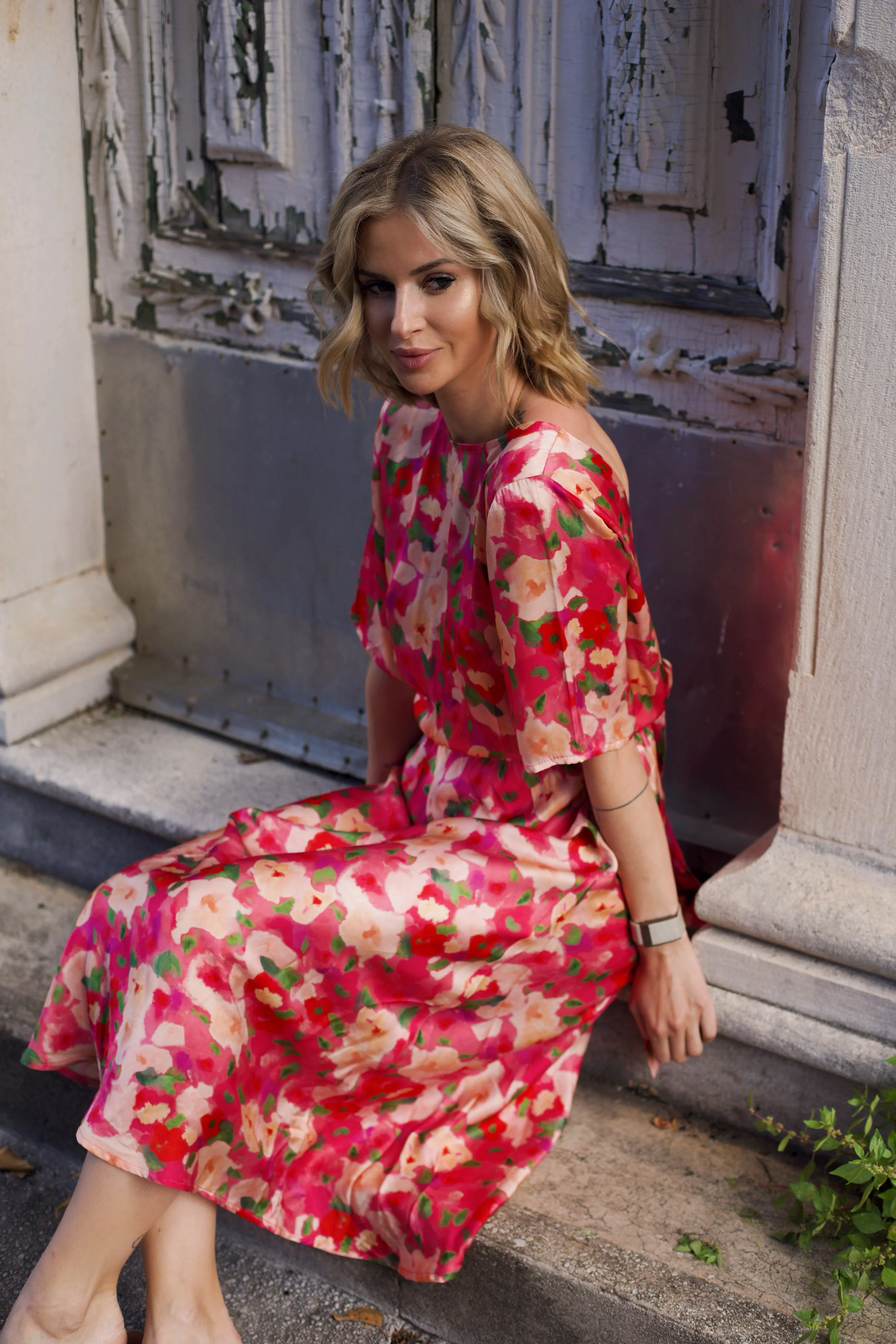 Fleurette double-sided midi dress - Image 4