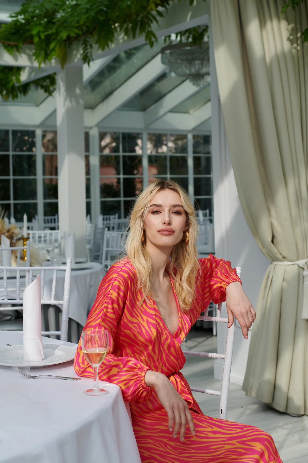 Magenta Sunset frill dress - Image 13