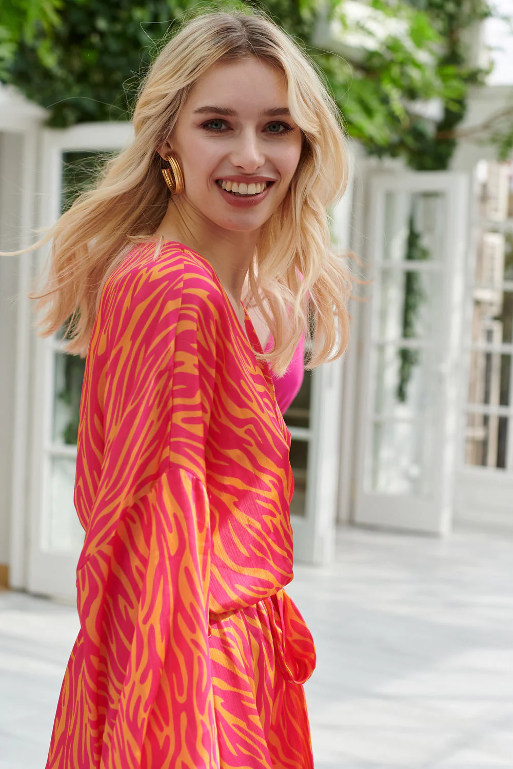 Magenta Sunset frill dress - Image 14