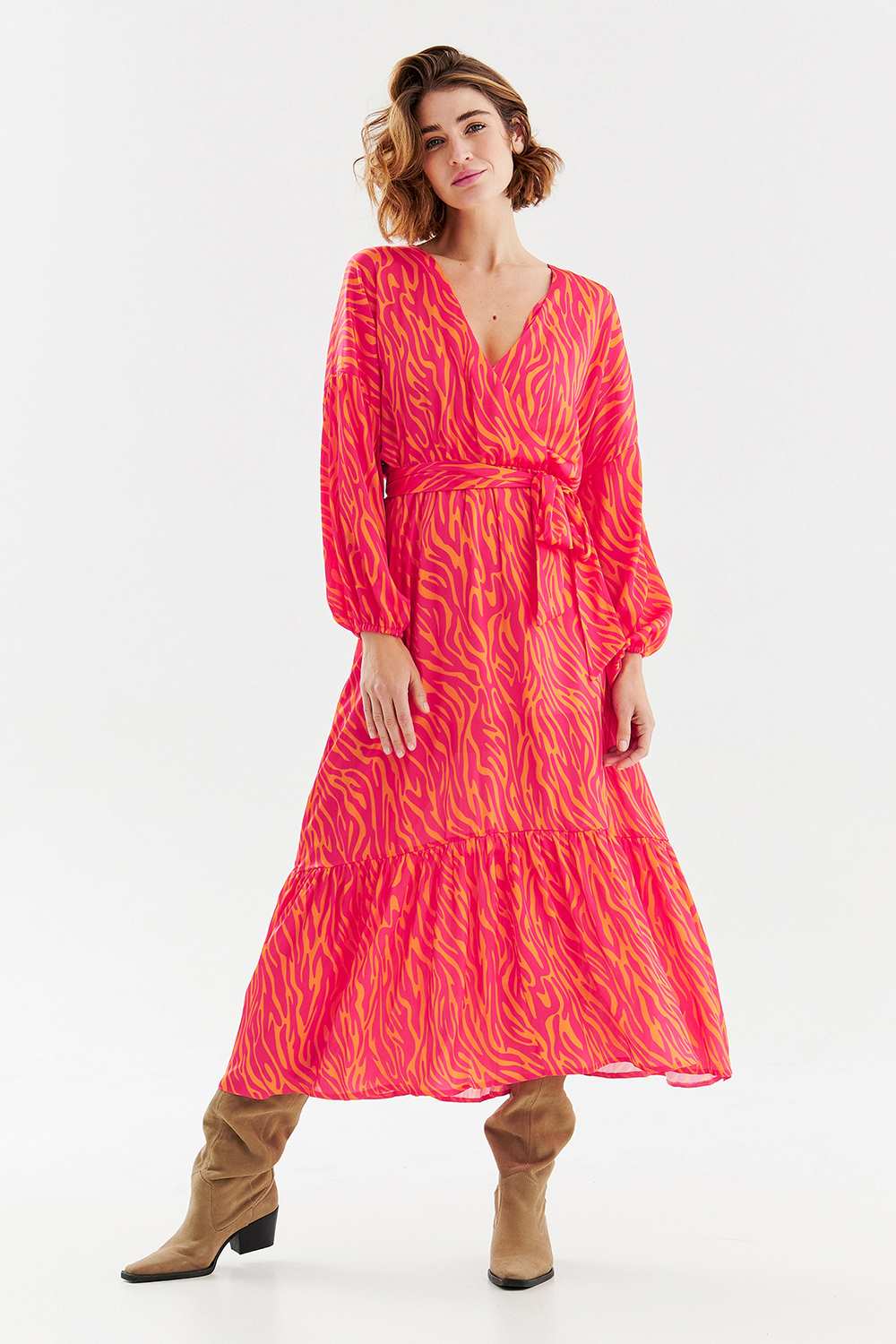 Magenta Sunset frill dress - Image 18