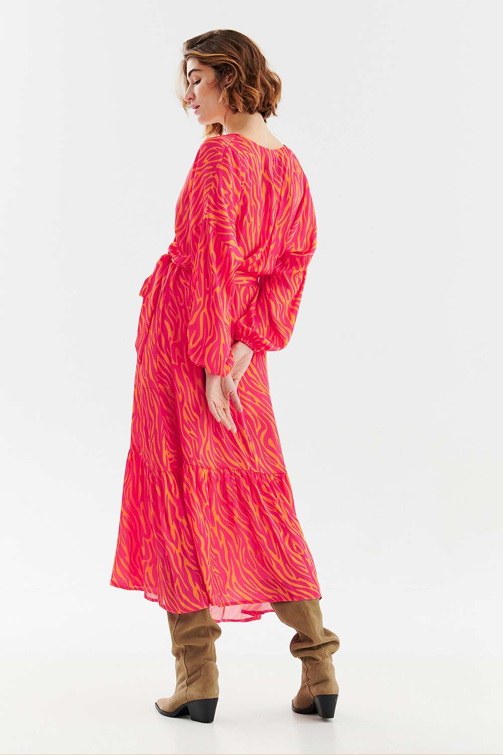 Magenta Sunset frill dress - Image 19
