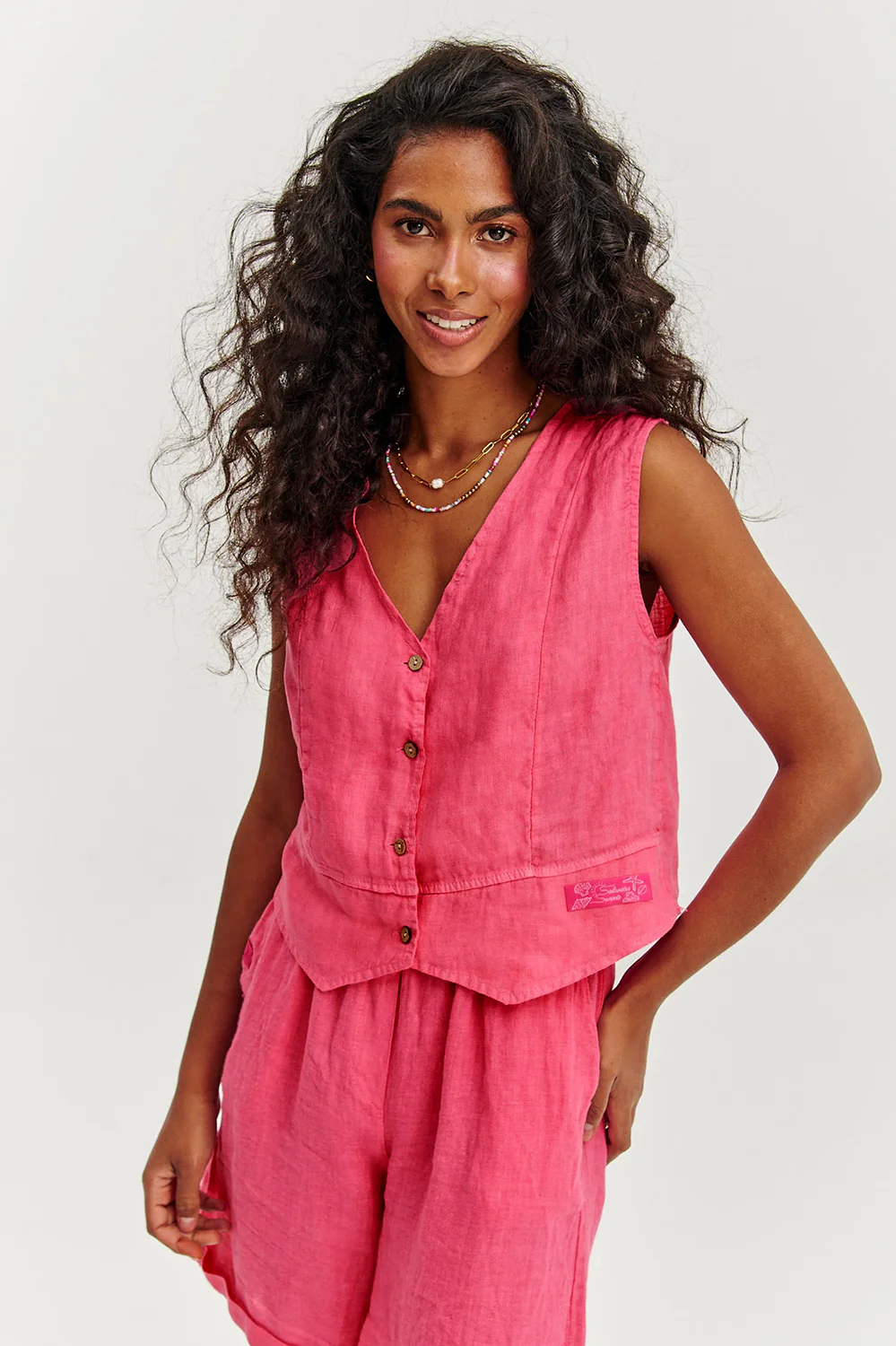 Pink Sands linen vest - Image 3