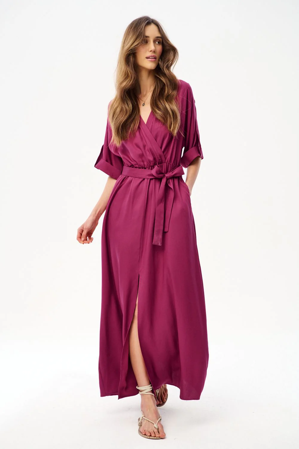 Soft Secret Long Tie-Front Dress - Image 3