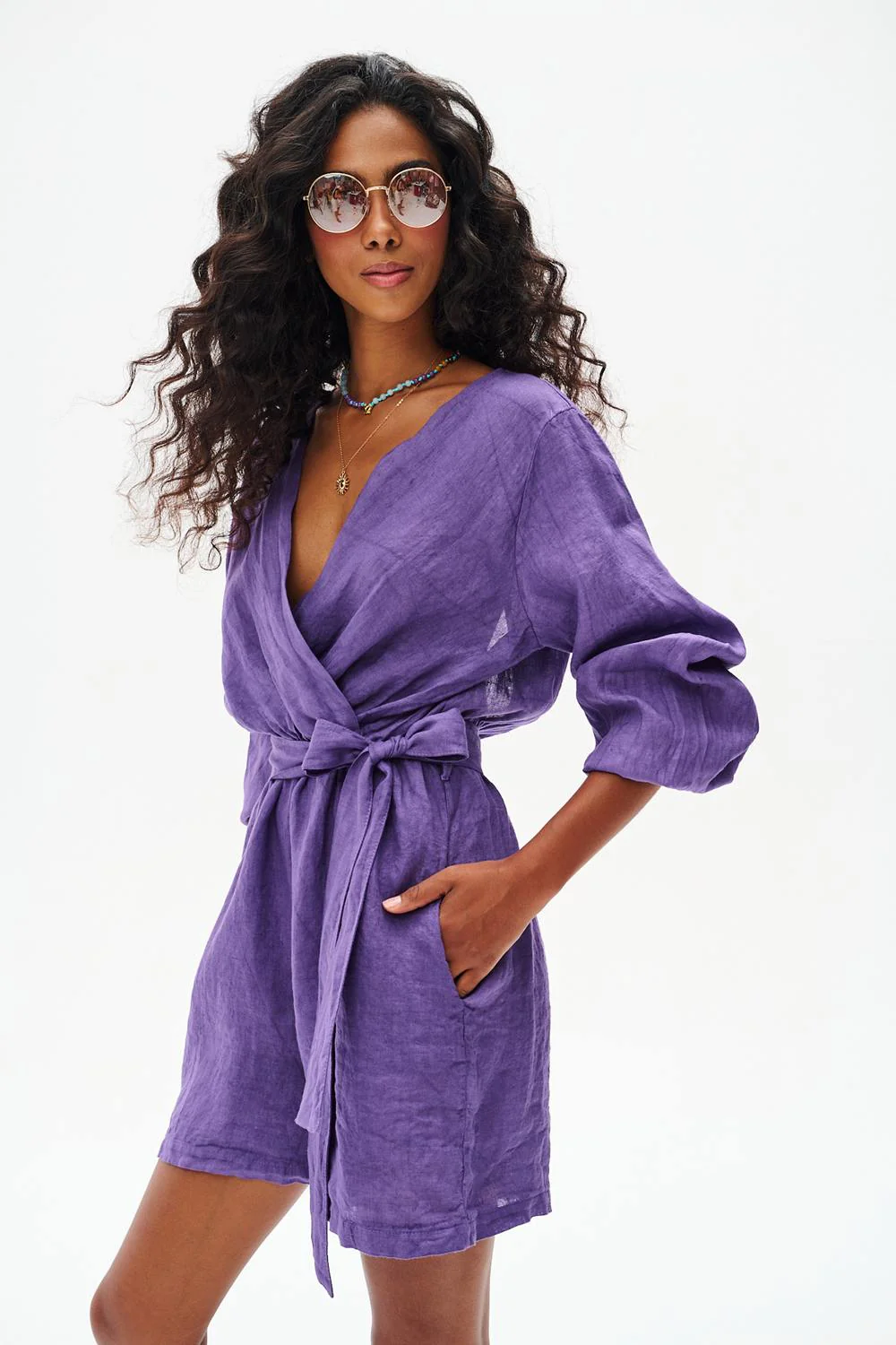 Sorrento Mini Linen Jumpsuit - Image 3