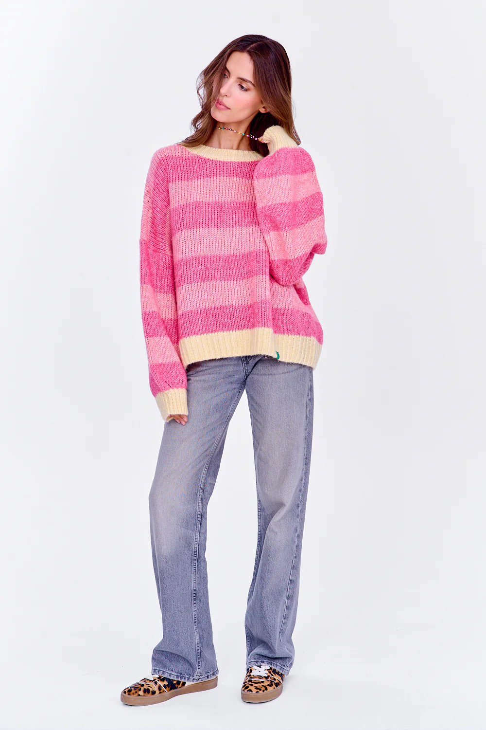 Strawberry Cream Wool Blend Sweater - Image 9