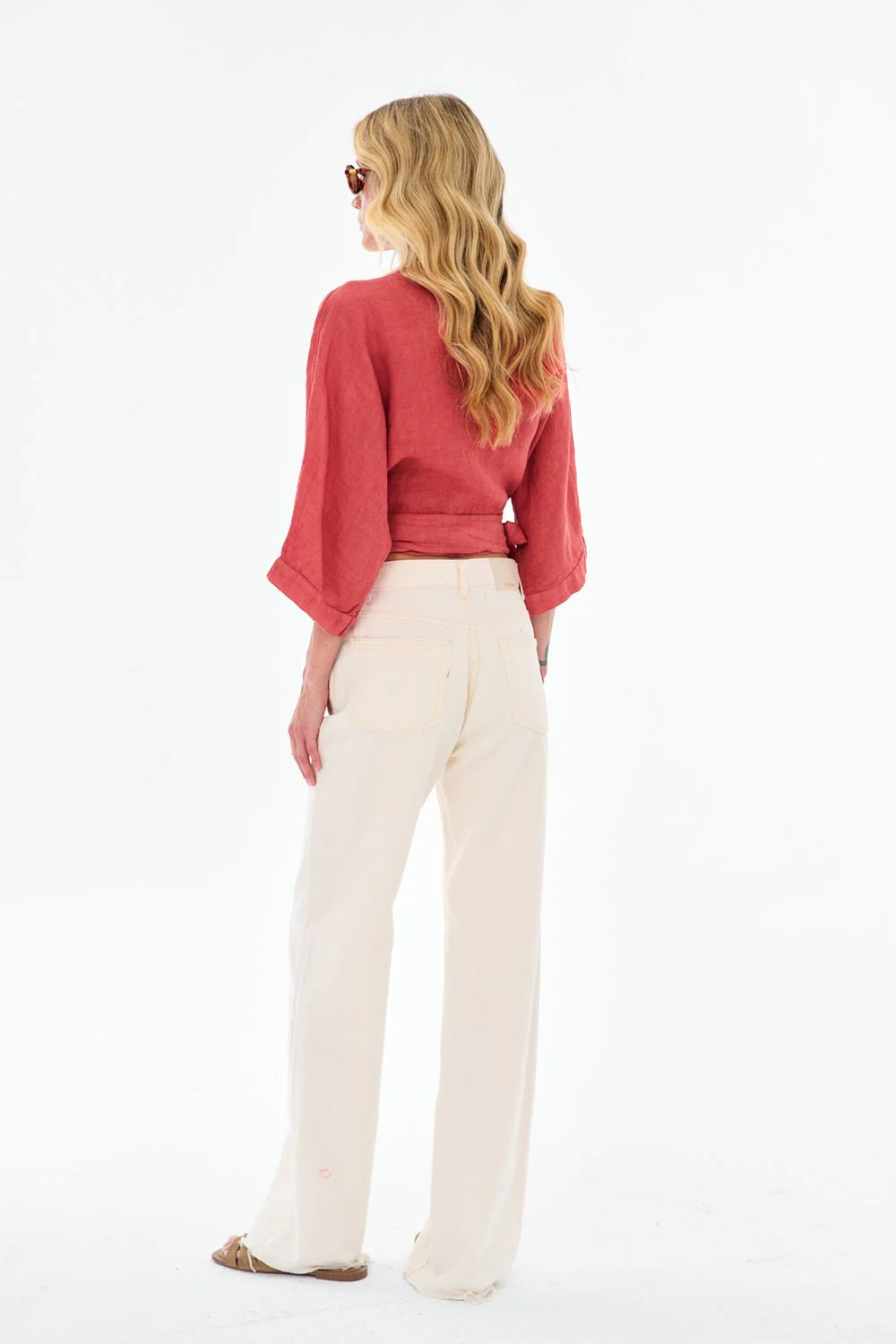 Tied In Rose Linen Blouse - Image 6